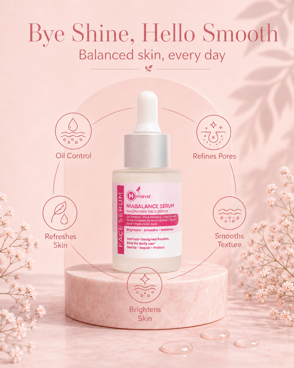 Niacinamide Face Serum for Oil Control, Pores & Brighter-Looking Skin 