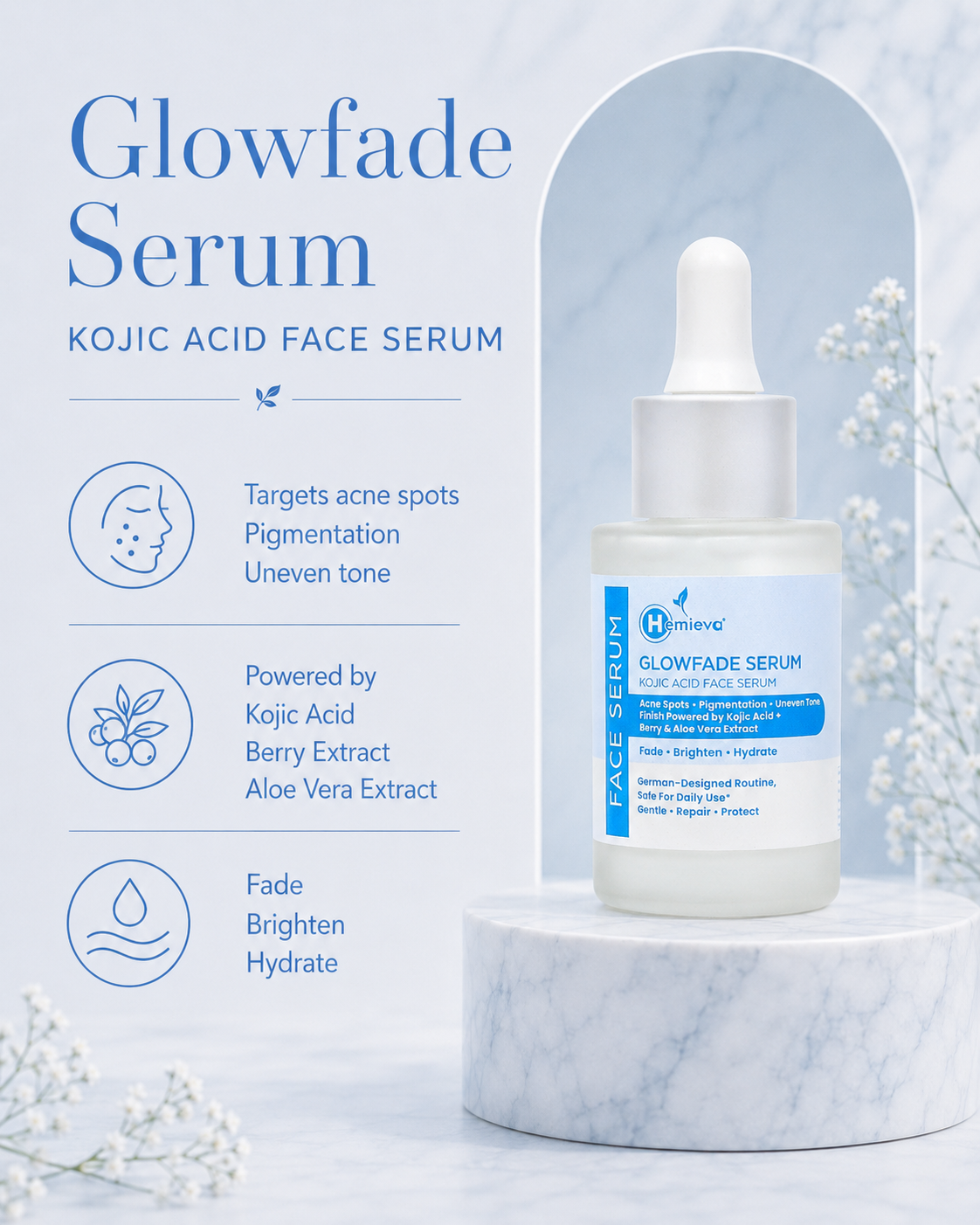 GlowFade - Kojic Acid Serum for Dark Spots and Pigmentation