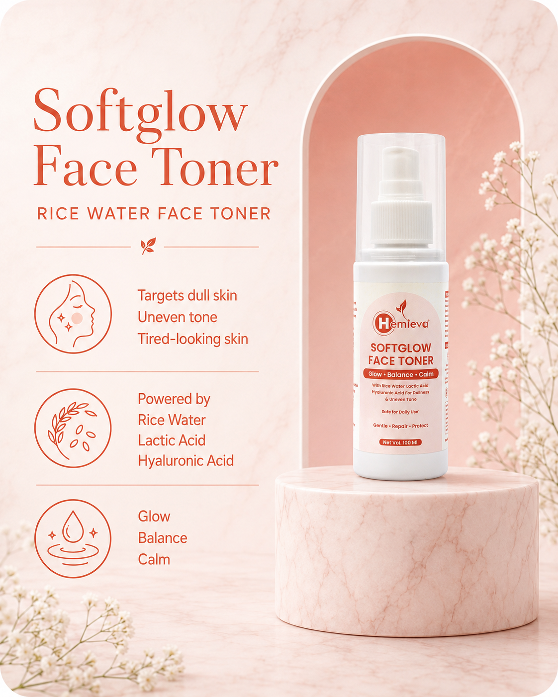 Rice Water Face Toner for Bright, Smooth Skin